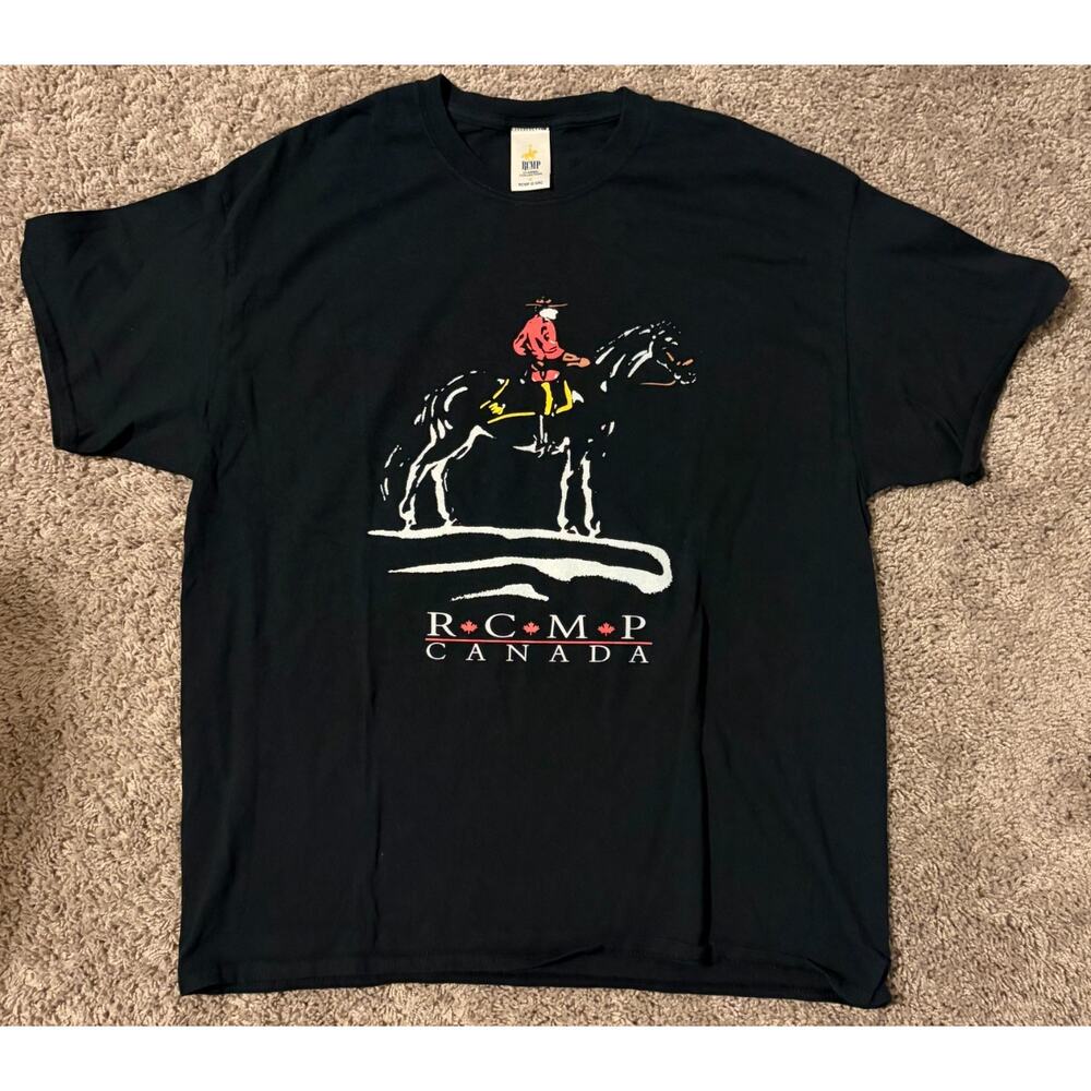 RCMP Classic Collection T-Shirt Men's Black Cowboy Western Graphic Casual Tee